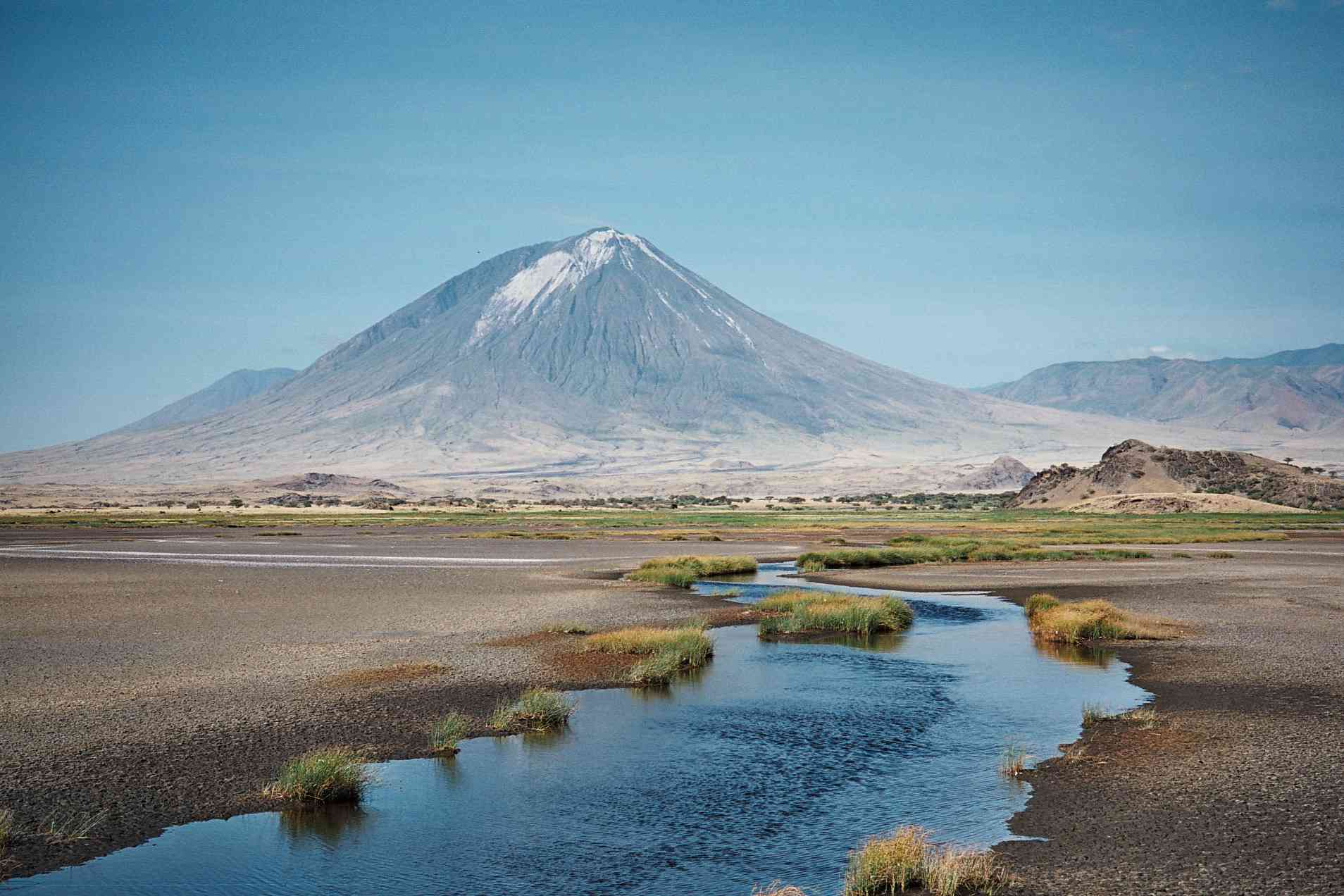 Walking on the salt flats at Natron